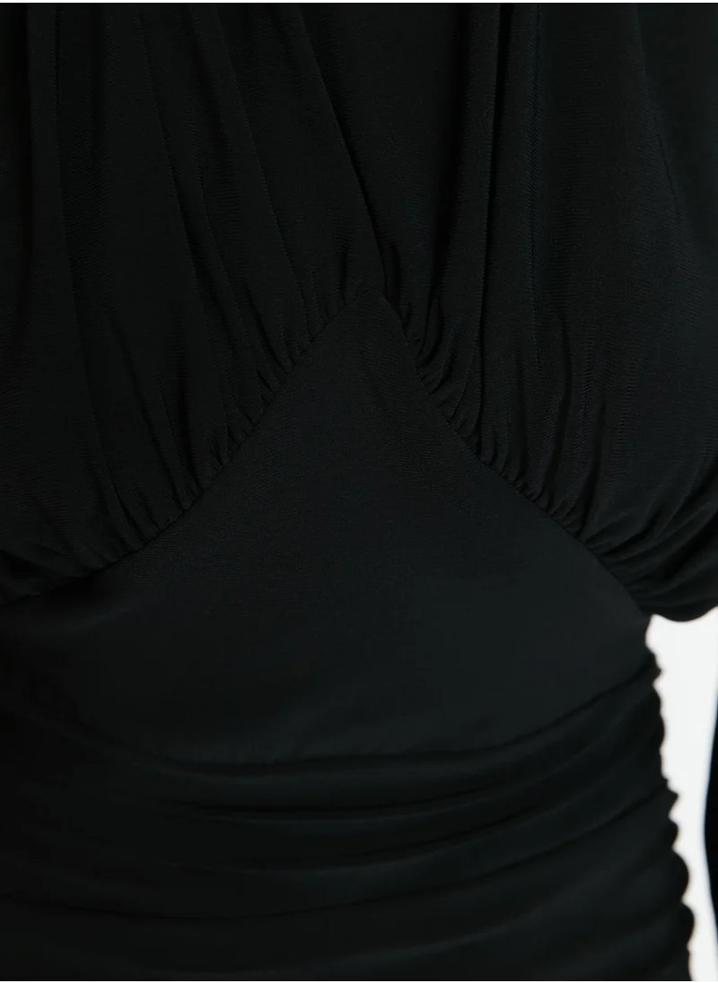 trendyol High Neck Ruched Dress