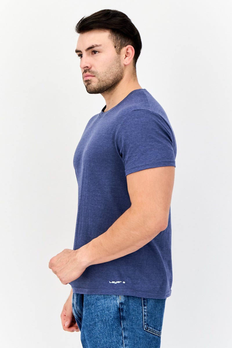 Layer 8 Men 4 Pack Crew Neck Short Sleeve Brand Logo T-Shirt, Multicolor - Image 3