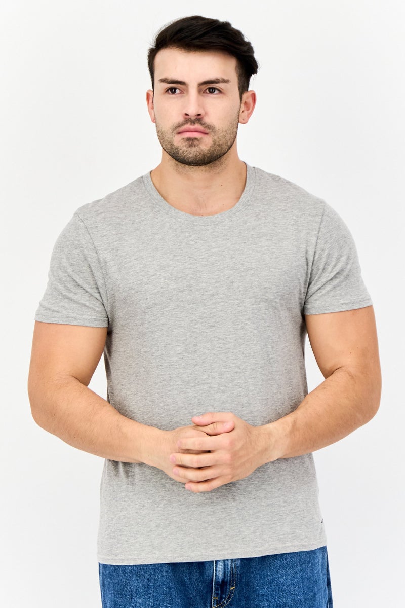 Layer 8 Men 4 Pack Crew Neck Short Sleeve Brand Logo T-Shirt, Multicolor - Image 1