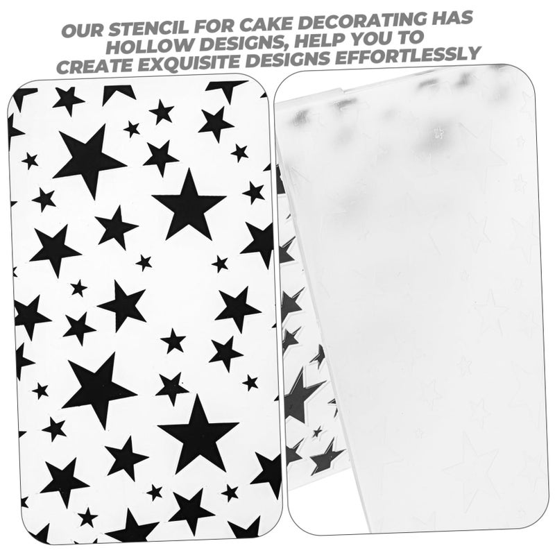 2Pcs Reusable Star Cake Stencils Fondant Molds Baking Decorating Craft Tools - Image 5
