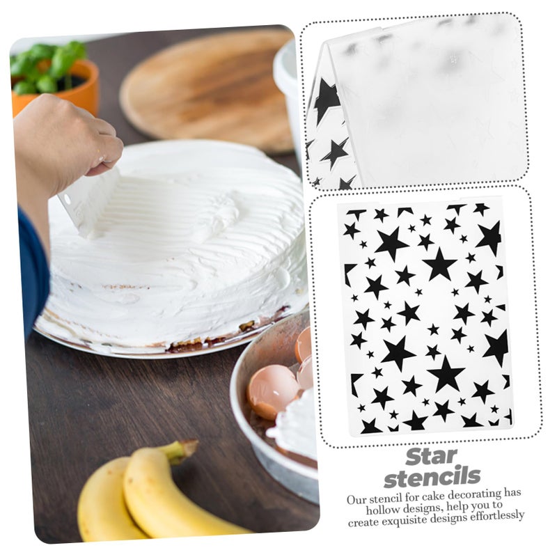 2Pcs Reusable Star Cake Stencils Fondant Molds Baking Decorating Craft Tools - Image 3