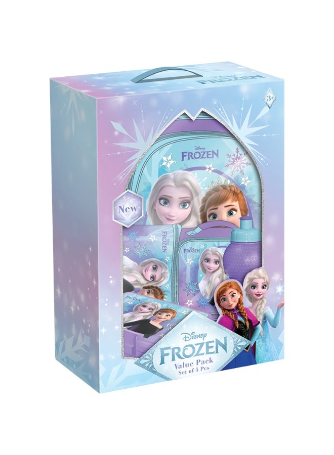 Disney Frozen 5 In 1 Value Pack (16" Trolley Bag) School Bag, BTS - Image 1