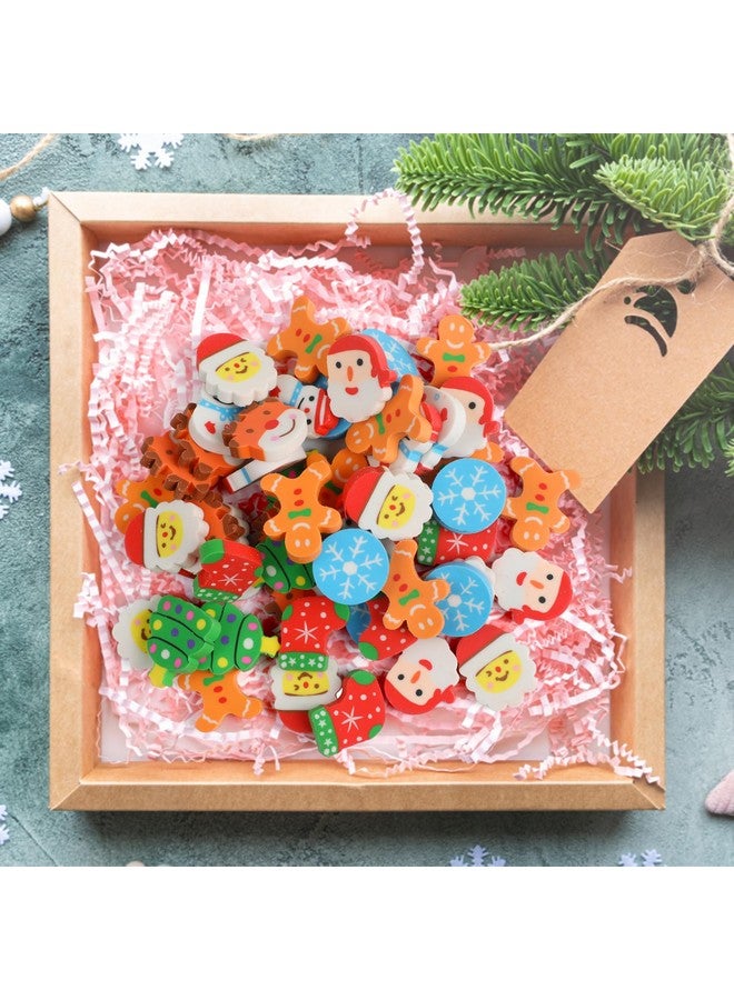 CCINEE CCINEE 120 Pcs Christmas Mini Erasers for Kids,Desk Pets Christmas Pencil Erasers Elk Snowman Santa Claus Xmas Tree Snowflake for Party Favor Goodie Bag Stuffers School Homework Reward - Image 4