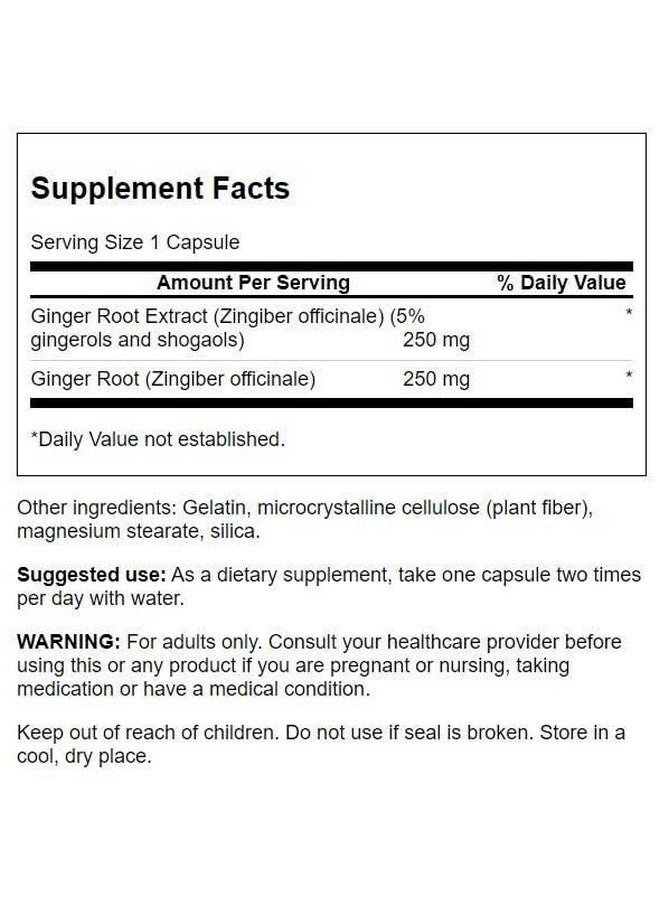 Swanson Ginger Root (Standardized) 250 Milligrams 120 Capsules - Image 2