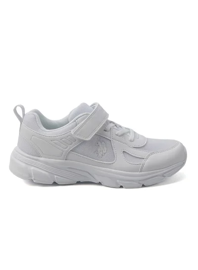 U.S. Polo Assn. Kids' White Velcro Strap Sneakers – Comfy, Cushioned Sole for All-Day Play!