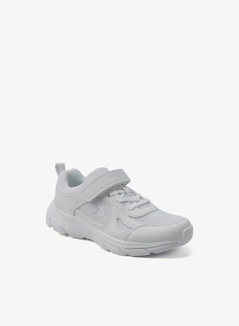 U.S. Polo Assn. white Kids' White Velcro Strap Sneakers Shoes - Comfy, Cushioned Sole for All-Day Play!  | Best Price UAE