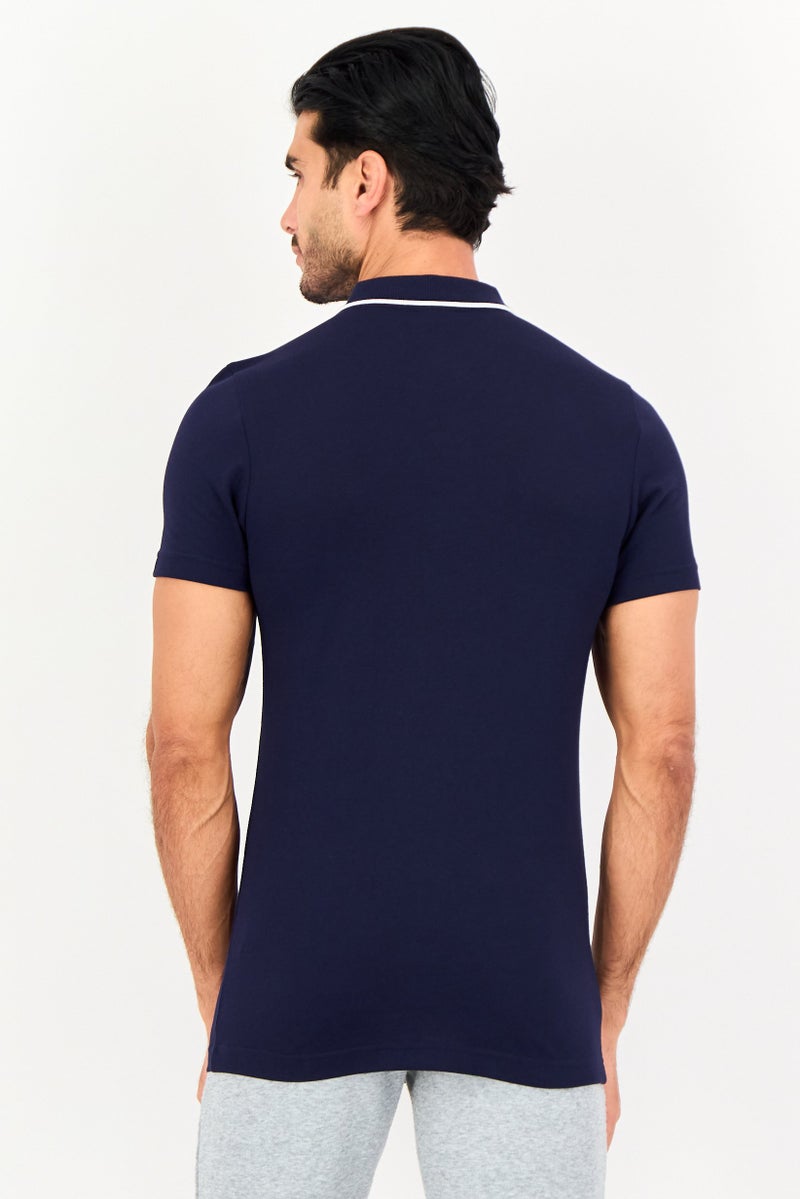 PUMA Men Slim Fit Short Sleeve Collar Tipping Outdoor Polo Shirt, Navy - Image 3