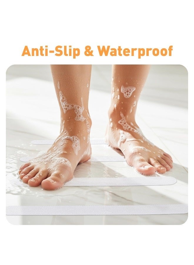 24 PCS Clear Bathtub Anti-Slip Stickers with Strong Adhesive Non Slip Strips for Shower Bathroom Tub Edges Ladders Boats Also Suitable for Bath Tub Shower Bathroom Edge of Swimming Pool Stairs - Image 4