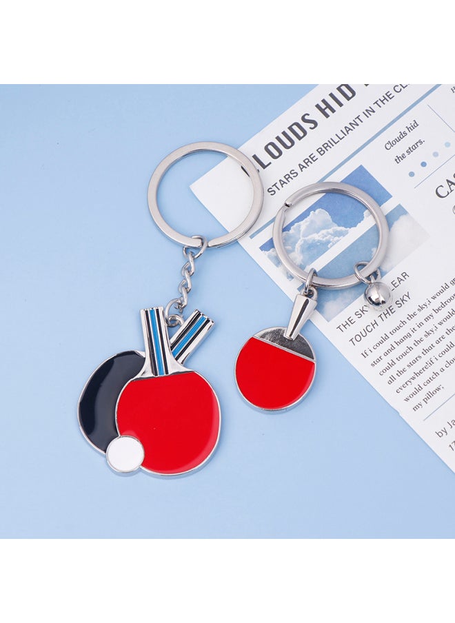 Generic - Cute Mini Table Tennis Racket Keychain Sport Ping Pong Paddle Pendant Keyring For Men Women Backpack Car Ornament-Color:BZ - Image 1