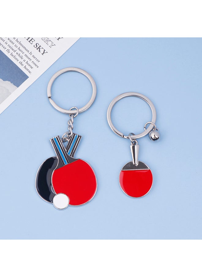 Generic - Cute Mini Table Tennis Racket Keychain Sport Ping Pong Paddle Pendant Keyring For Men Women Backpack Car Ornament-Color:BZ - Image 1