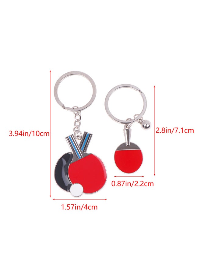 Generic - Cute Mini Table Tennis Racket Keychain Sport Ping Pong Paddle Pendant Keyring For Men Women Backpack Car Ornament-Color:BZ - Image 1