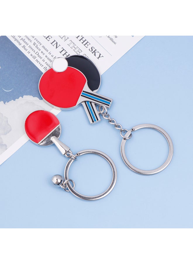 Generic - Cute Mini Table Tennis Racket Keychain Sport Ping Pong Paddle Pendant Keyring For Men Women Backpack Car Ornament-Color:BZ - Image 1