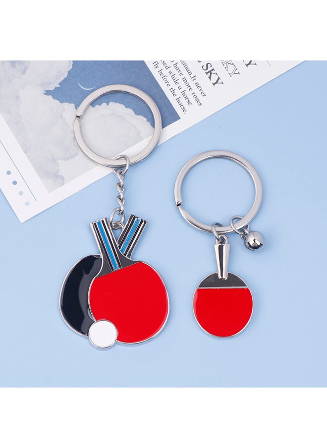Generic - Cute Mini Table Tennis Racket Keychain Sport Ping Pong Paddle Pendant Keyring For Men Women Backpack Car Ornament-Color:BZ - Image 1