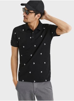 Celio Palm Print Polo  - Image 1