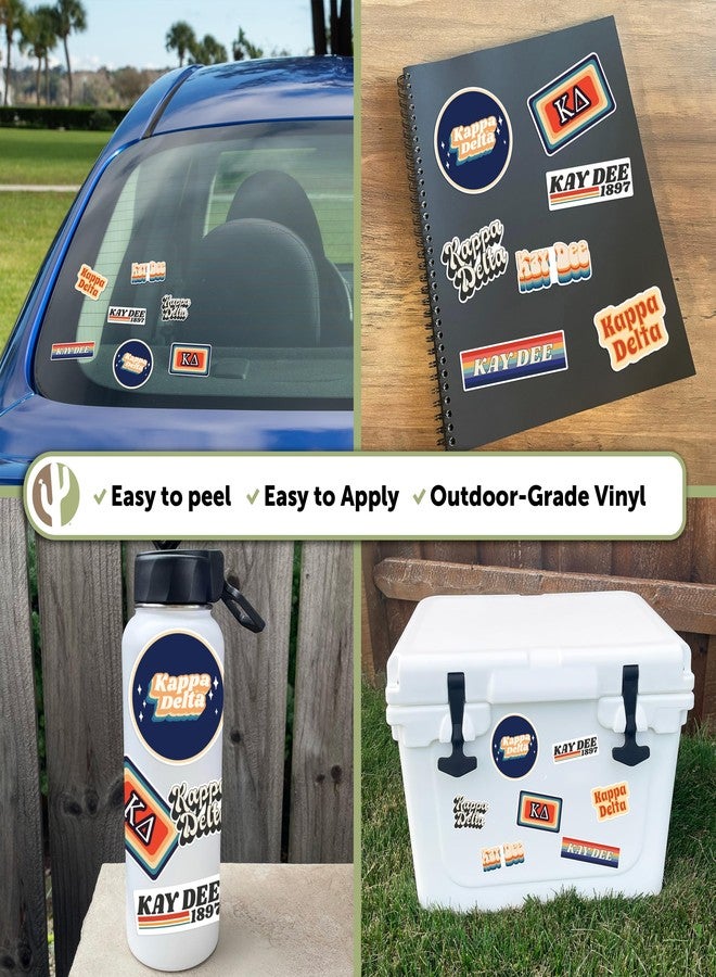 Desert Cactus Kappa Delta Sticker 70's Themed Sheet Decal Laptop Water Bottle Car KD (70's Sheet) - Image 2