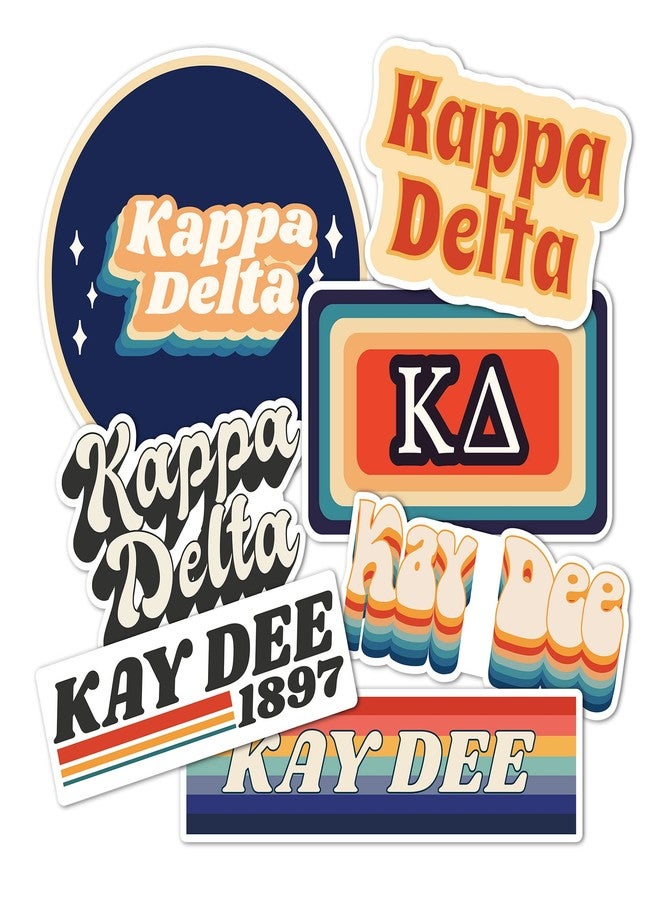 Desert Cactus Kappa Delta Sticker 70's Themed Sheet Decal Laptop Water Bottle Car KD (70's Sheet) - Image 1