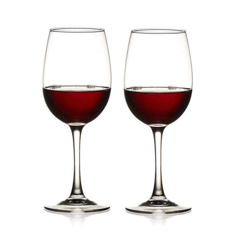 Avora Kitchenware 360 ml White Red Wine Glass Crystal Clear Home Bar Tableware Set 2 - Image 1