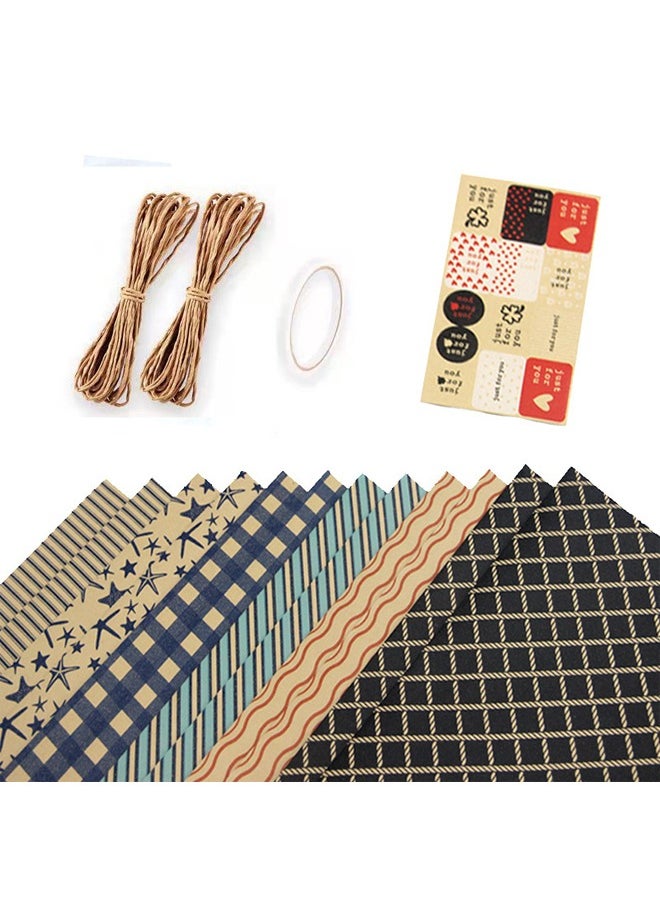 Zeemey 12 Sheets Gift Wrapping Paper With Accessories,Holiday Gift Wrapping Paper,Birthday Gift Box Gift Wrapping DIY, Gift Wrapping Paper for Birthday, Holiday, Wedding, Party,Kids Gift Wrapping (70cmX50cm)  - Image 1