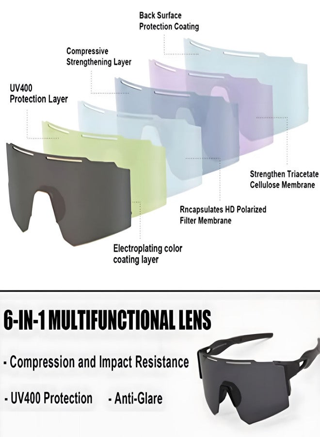 kdeam Sports Sunglasses for Men Women,  Polarized UV400, Cycling Glasses for Baseball Fishing Running - Image 5