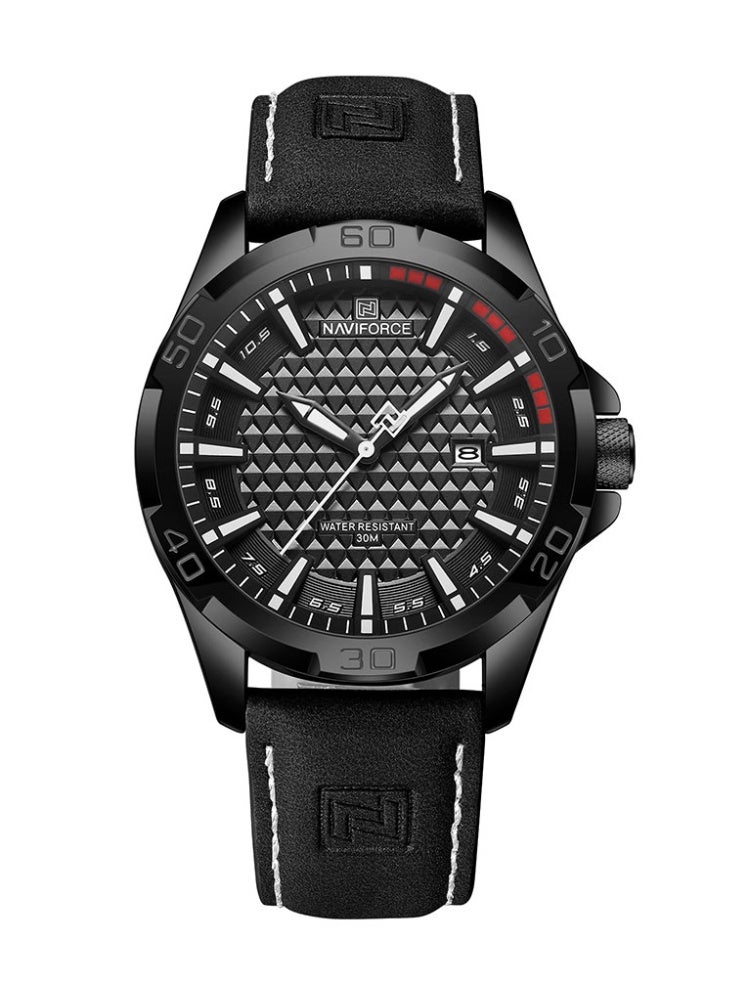 NAVIFORCE NAVIFORCE Men Casual Sport Military Quartz Calendar Wrist Watch for Man Business Leather Waterproof Male Clock  - Image 1