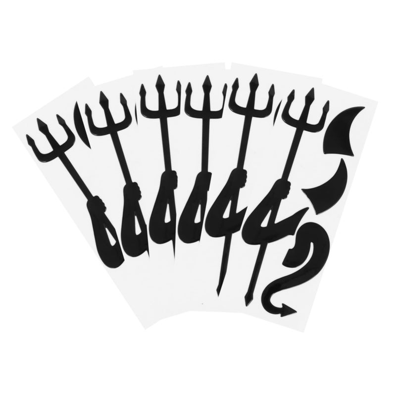 6Pcs Soft Red Devil Car Stickers For Automotive Window And Exterior Decoration - Image 2