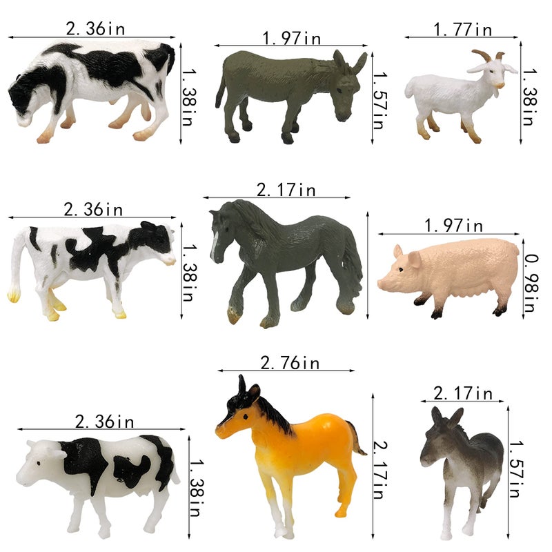 PPXMEEUDC 24 Mini Farm Animal Figurines, Realistic Figures, Educational Toys for Toddlers, Cake Toppers, Scene Decorations - Image 2