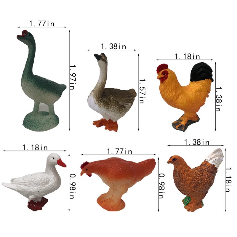 PPXMEEUDC 24 Mini Farm Animal Figurines, Realistic Figures, Educational Toys for Toddlers, Cake Toppers, Scene Decorations - Image 4