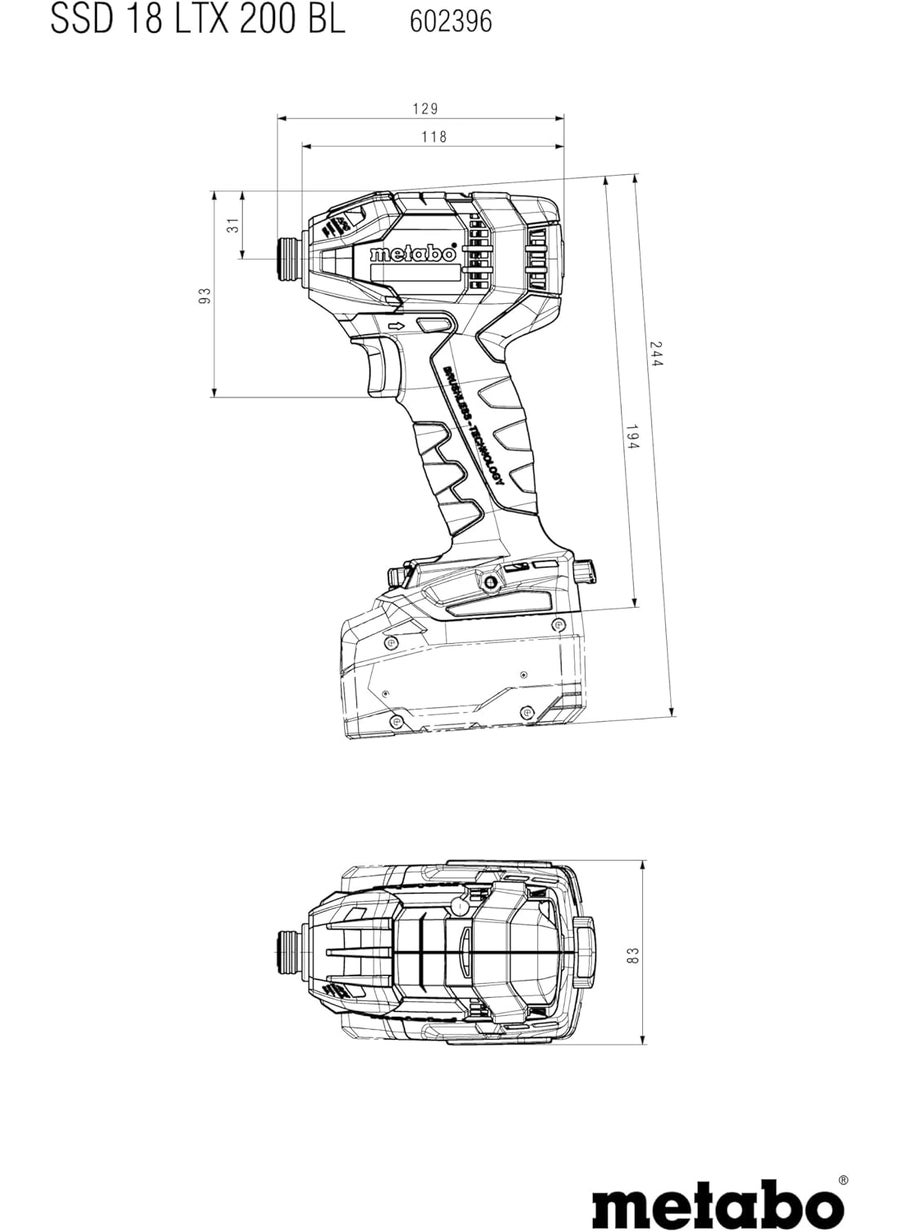 Metabo Metabo 602396890 Cordless Impact Driver  - Image 2