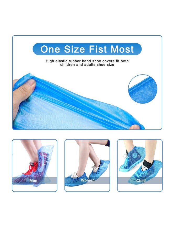 Disposable Shoe Cover -100 Pieces (50 Pairs) Indoor Non-Slip Shoe Cover, Waterproof, Durable Protective Cover, Size Fits All, Cpe Plastic (Blue)  - Image 2