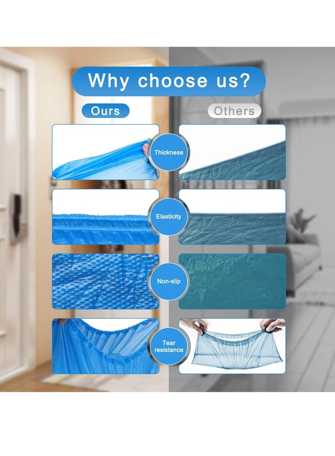 Disposable Shoe Cover -100 Pieces (50 Pairs) Indoor Non-Slip Shoe Cover, Waterproof, Durable Protective Cover, Size Fits All, Cpe Plastic (Blue)  - Image 4