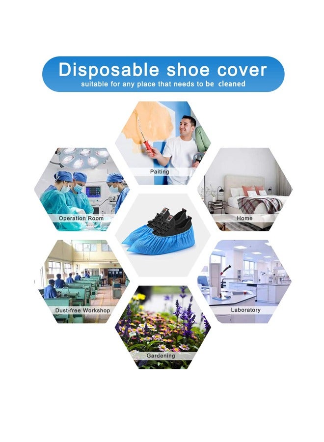 Disposable Shoe Cover -100 Pieces (50 Pairs) Indoor Non-Slip Shoe Cover, Waterproof, Durable Protective Cover, Size Fits All, Cpe Plastic (Blue)  - Image 5