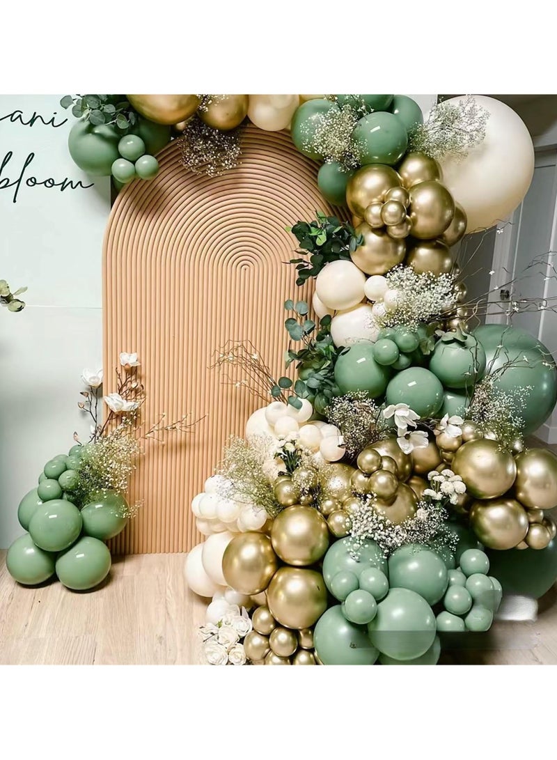 سيج بالون الذهب الأبيض الأخضر إكليل قوس عدة ، 146 بالونات اللاتكس أحجام مختلفة 18 12 10 5 بوصة ، وتستخدم في دش عيد ميلاد الطفل الجنس تكشف عن زينة حفل زفاف - Image 5