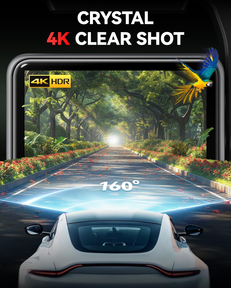 REDTIGER F4 4K Dash Cam Front, 2.2 inch Mini Car Camera, 2160P UHD Touch Screen, Voice Control, Included 32GB Card, Night Vision, Built-in GPS, WiFi APP Control, Loop Recording, 24H Parking Monitor - Image 3
