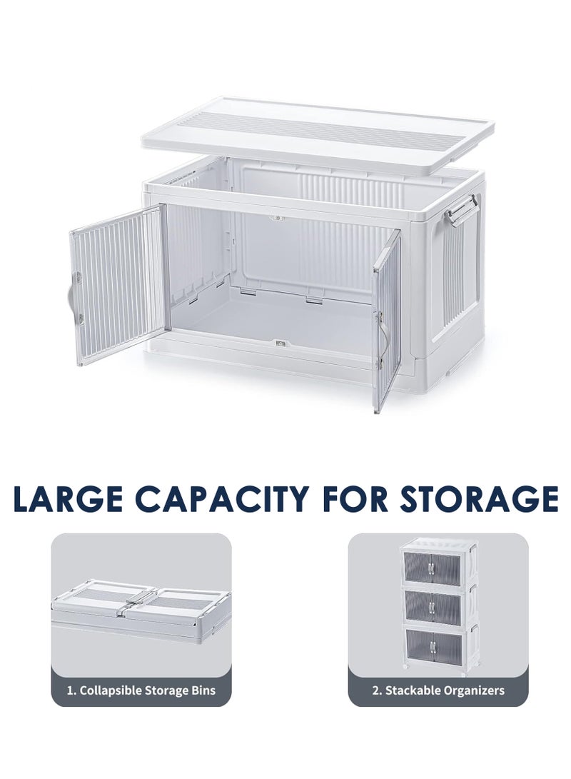 Toshionics Collapsible Storage Rack Cabinet Foldable Multi-Layer Shelf Organizer with Wheels, Transparent Doors, Heavy-Duty Storage Cupboard for Home, Kitchen, Office, Bedroom, Bathroom, Wardrobe, Closet, Display Shelf Almira Available in 3, 4 & 5 Layers with Multiple Sizes - Image 5