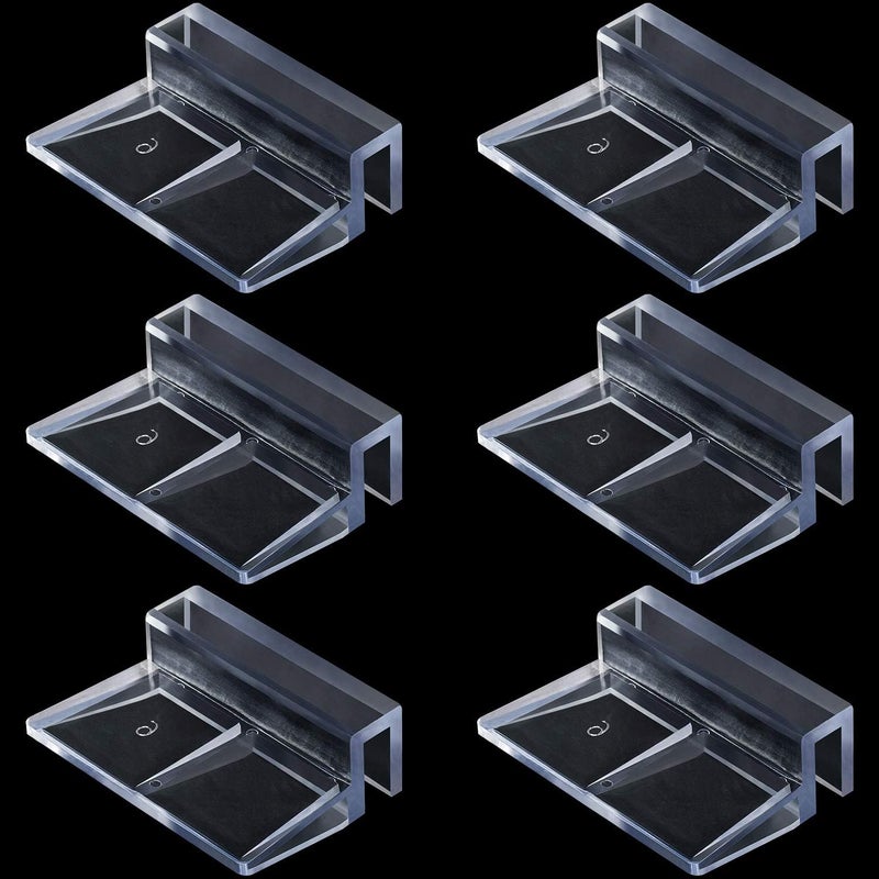 OIIKI 6 PCS Aquarium Glass Cover Clip Clear Acrylic Support Holder Aquarium Lid Clips Clamps for Aquarium Fish Tank 6mm - Image 1