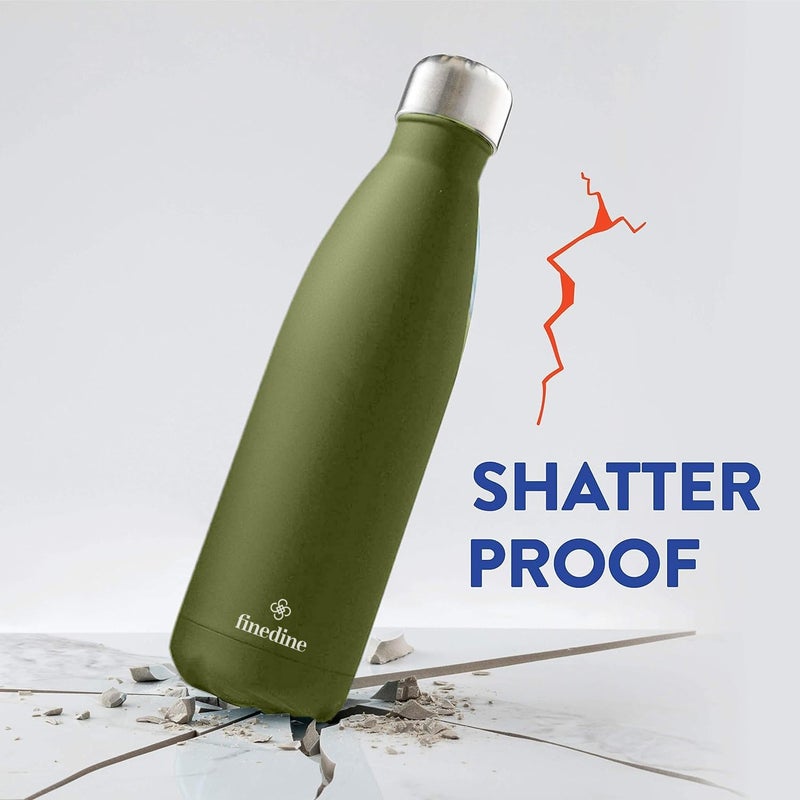FineDine 1 LitresTriple Insulated Stainless Steel Water Bottle Upto 24 Hours Hot or Cold Drinks, Leakproof, BPA-Free, Sweatproof Thermosteel Flask-Perfect for Travel, Picnics, Office & School (Green) - Image 4