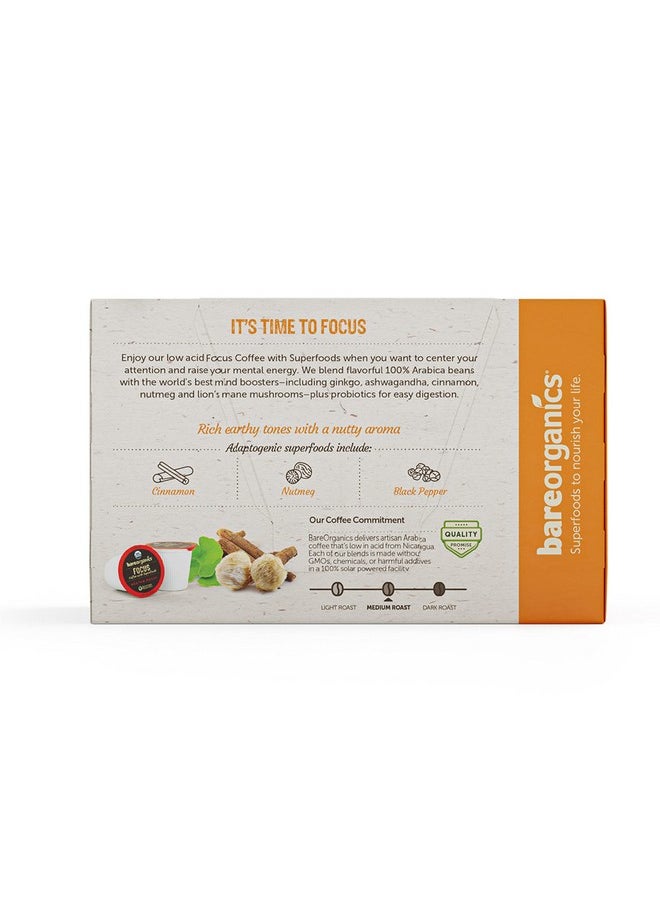 Bareorganics - 13180 Focus Coffee With Superfoods Organic Probiotic Coffee 10 Single Serve Cups - Image 1