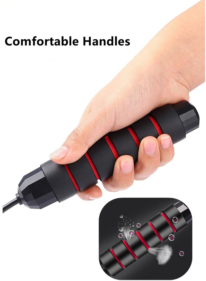 CoolRabbie CoolRabbie Skipping Jump Rope, Tangle-Free Rapid Speed Jumping Rope Cable with Ball Bearings for Women, Men, and Kids, Adjustable Steel Jump Rope Workout with Foam Handles for Fitness, Home Exercise & Slim Body  - Image 3