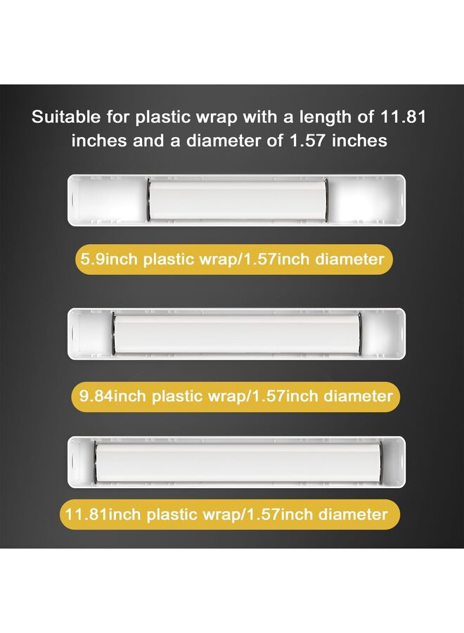 يُسلِّم موزع أغلفة بلاستيكية مع قاطع - حامل عالمي لفيلم التشبث وورق البرشمان المصنوع من رقائق الألومنيوم (أسود/أبيض) - Image 3