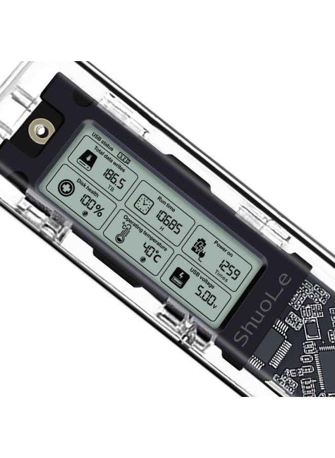 M.2NVME/NGFF Dual Protocol Solid State Hard Disk Box Intelligent Digital Display Health Detection Typc3.2 Hard Disk Box-Color:SL-TNP10-P-CC(NGFF & NVME Dual Protocol 20G Transmission Speed)  - Image 5