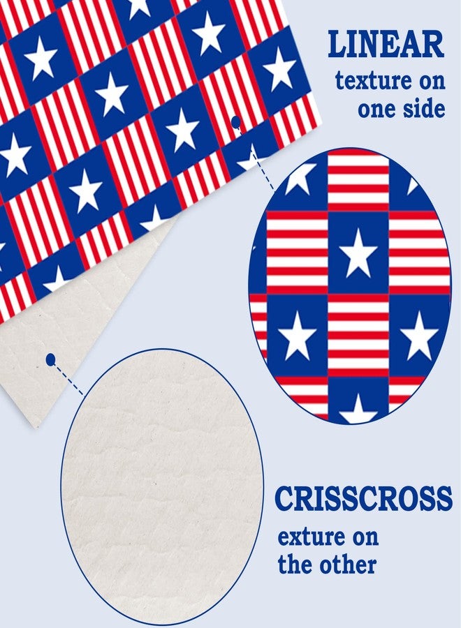 Whaline مناديل مطبخ سويدية وطنية من وايلين 6 عبوات منشفة أطباق لعيد الاستقلال 4 يوليو علم أمريكا منشفة شاي قطنية حمراء زرقاء للتجفيف والتنظيف 6.7 × 7.5 بوصة - Image 3