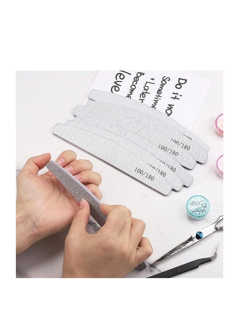 أوريتي ORiTi 25 ٹکڑے 100/180 گرٹس نیل فائلز بفر پروفیشنل ڈبل سائیڈڈ ایمری بورڈز مینیکیور ٹول برائے ایکریلک ناخن - Image 4
