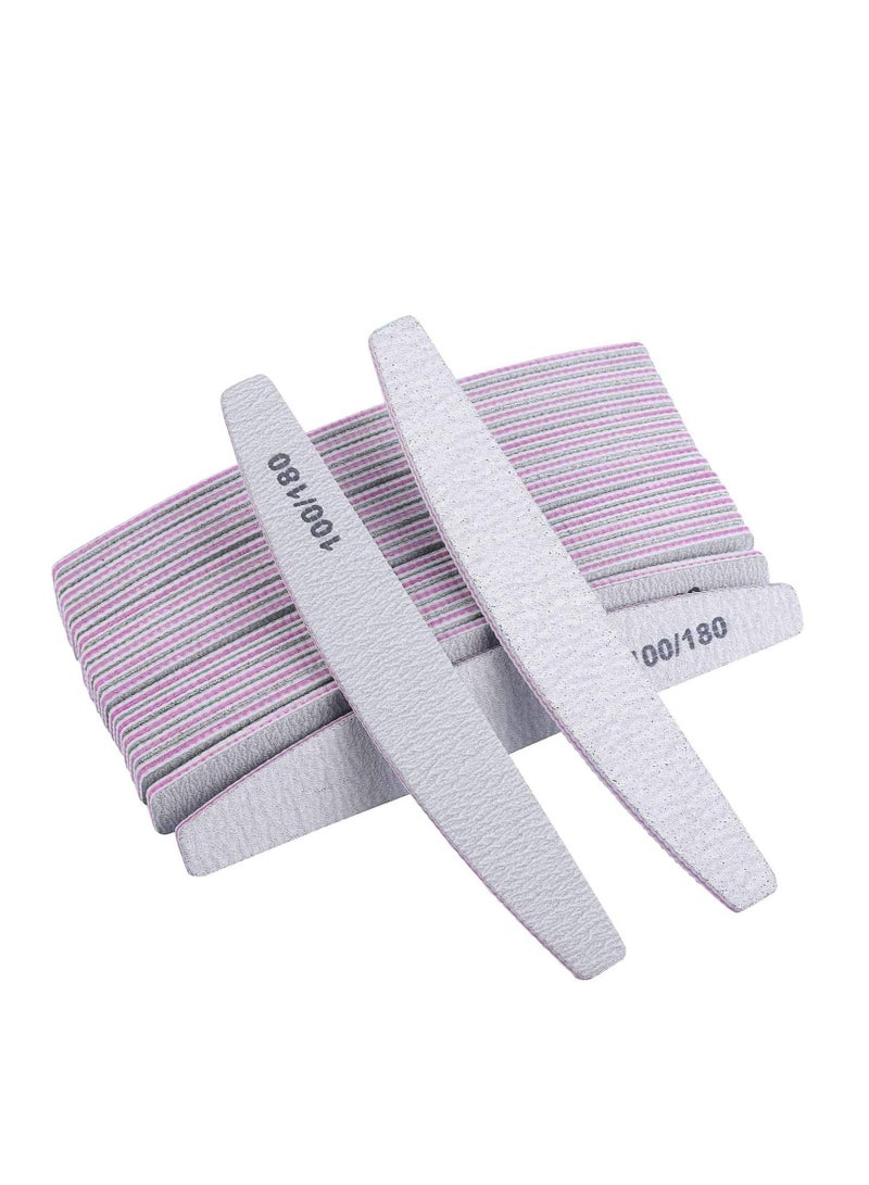 أوريتي ORiTi 25 ٹکڑے 100/180 گرٹس نیل فائلز بفر پروفیشنل ڈبل سائیڈڈ ایمری بورڈز مینیکیور ٹول برائے ایکریلک ناخن - Image 2