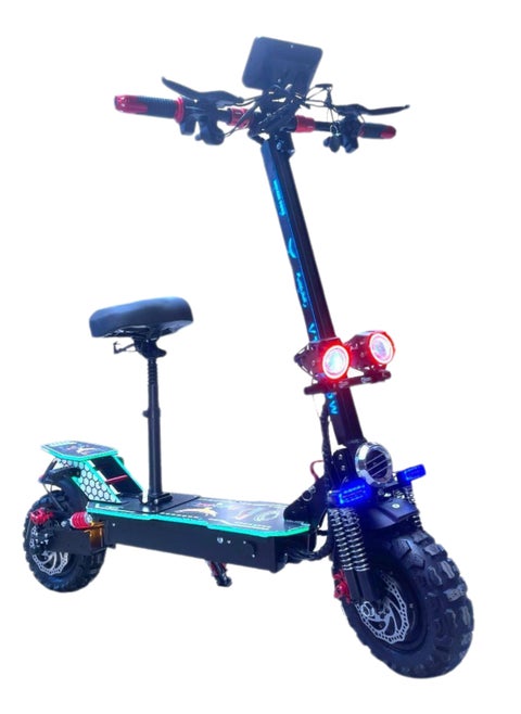 electric scooter for adults | Scooter with dual motor 3000W | Powerful electric scooter with long battery life 48V 20000Ah | Bright Headlights | Safety Signals | Front and Rear Suspension |  Large Electronic Display