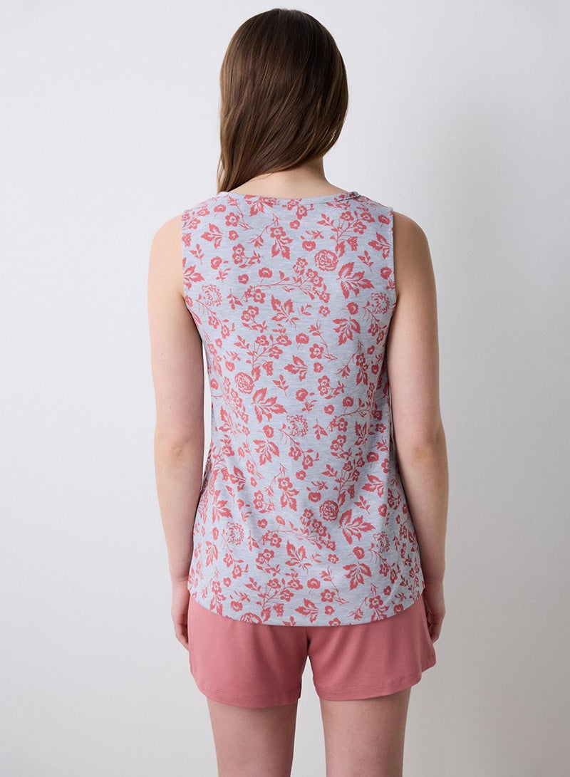 بنتي طقم بيجاما شورت ميا وردي غامق - Image 4