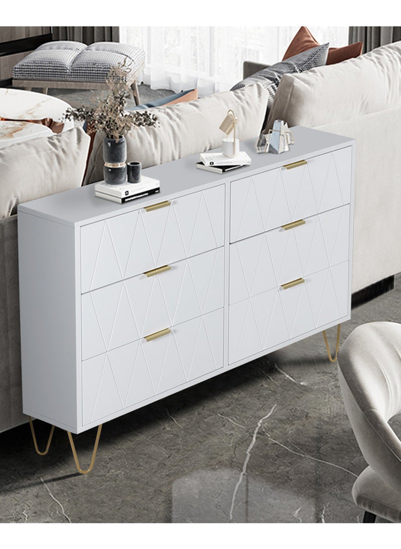 Eclife Dresser Closet With 6 Drawers Dressers Organizer for Bed Room Living Room Kids Room Nursery Hallway White Color  - Image 5