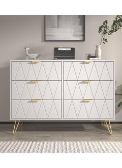 Eclife Dresser Closet With 6 Drawers Dressers Organizer for Bed Room Living Room Kids Room Nursery Hallway White Color  - Image 1