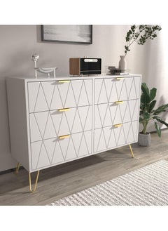 Eclife Dresser Closet With 6 Drawers Dressers Organizer for Bed Room Living Room Kids Room Nursery Hallway White Color  - Image 2