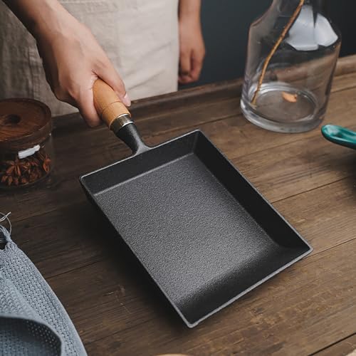 Toutrop 75 Cast Iron Omelette Pan Rectangle Tamagoyaki Egg Roll Pan Square Cooking Pans for All Stoves - Image 3