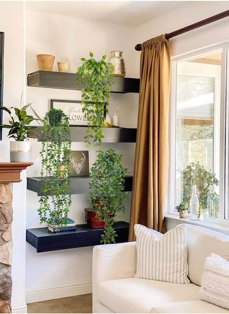 XiuWoo Fake Plants Hanging with Pots 3 Pack, Artificial Ivy Vine Fake Potted Plants, Faux Mandala Vines Hanging Plant Greenery, for Home Room Wall Indoor Outdoor Decor  - Image 5